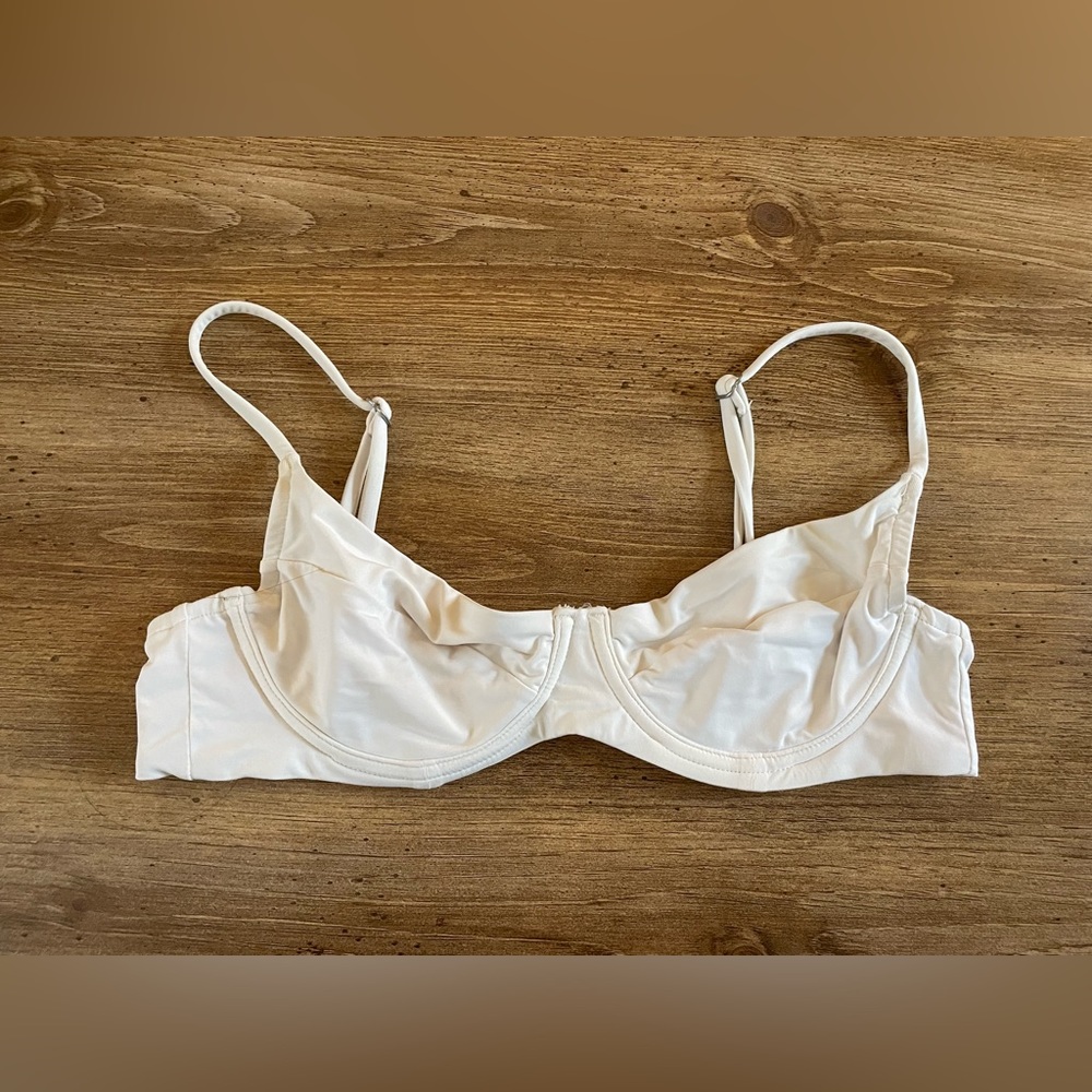 Onia White Ivory Balconette Underwire Bikini Top